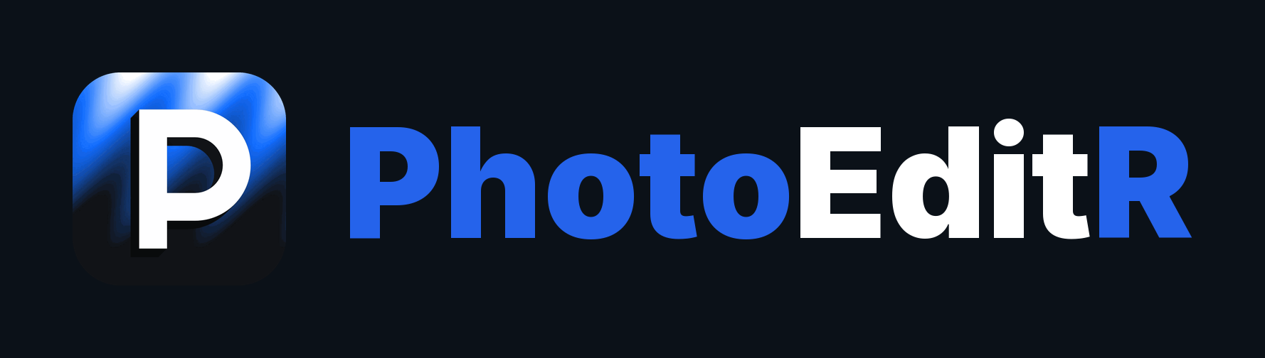 PhotoEditR logo for dark backgrounds